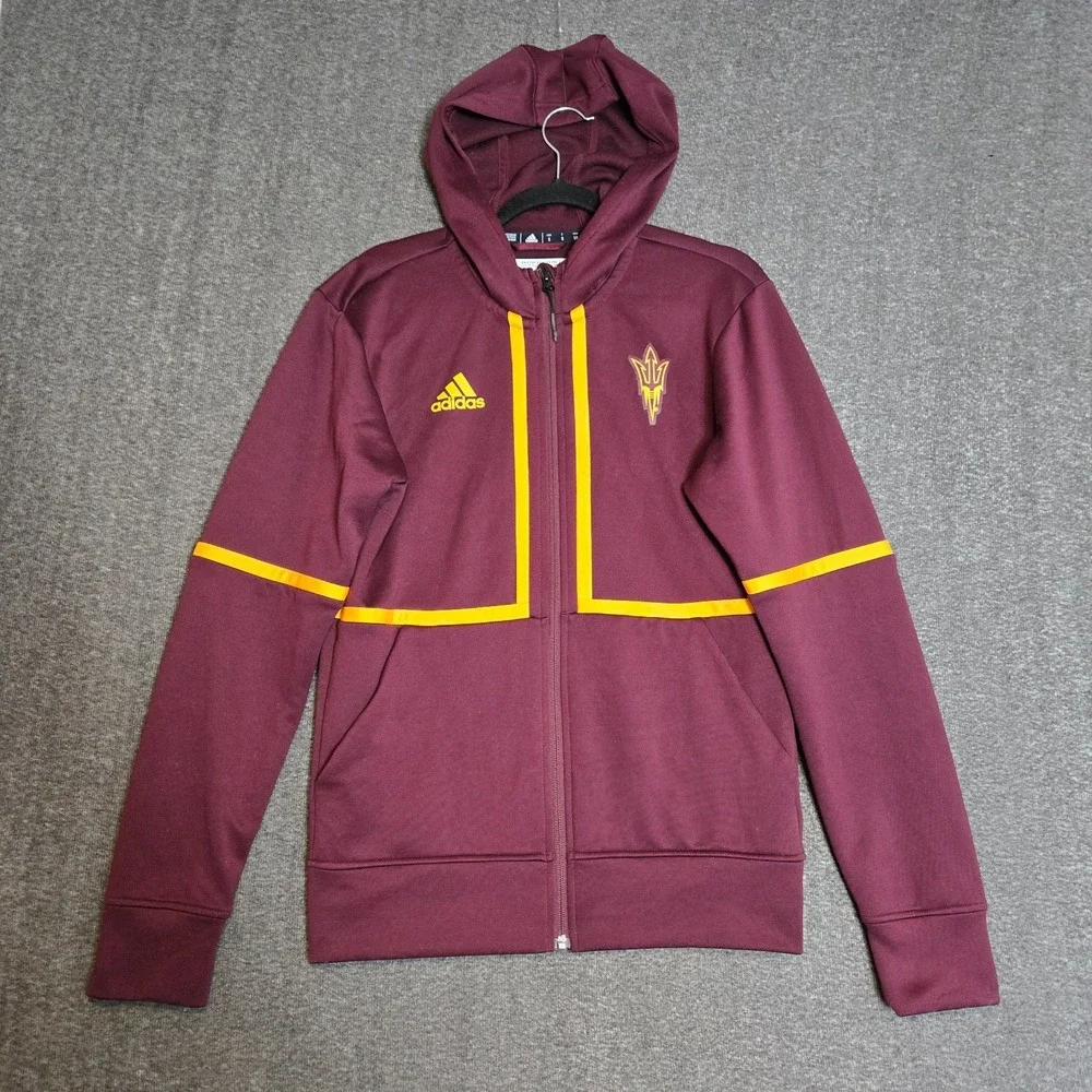 Adidas Arizona State ASU‎ Sun Devils Aeroready Team Full Zip Hoodie Sz Small